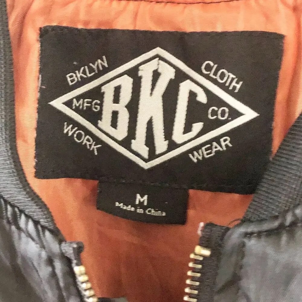 BKC Black Jacket Full Zip Medium Brooklyn Cloth Work Wear